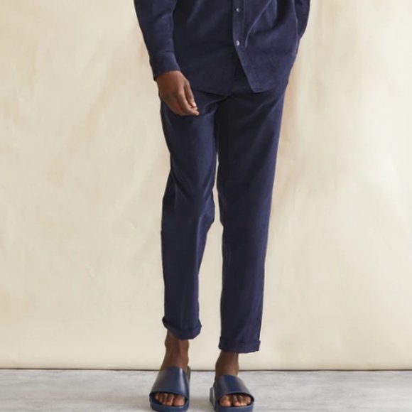 Onia Corduroy Pull On Pants in Navy Blue Size XXL NWT - Picture 2 of 11